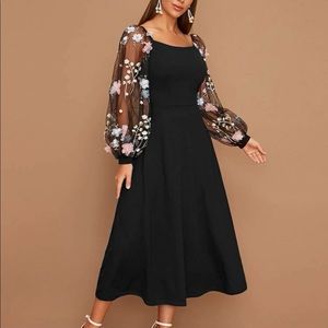 Black Lantern Sleeve Dress